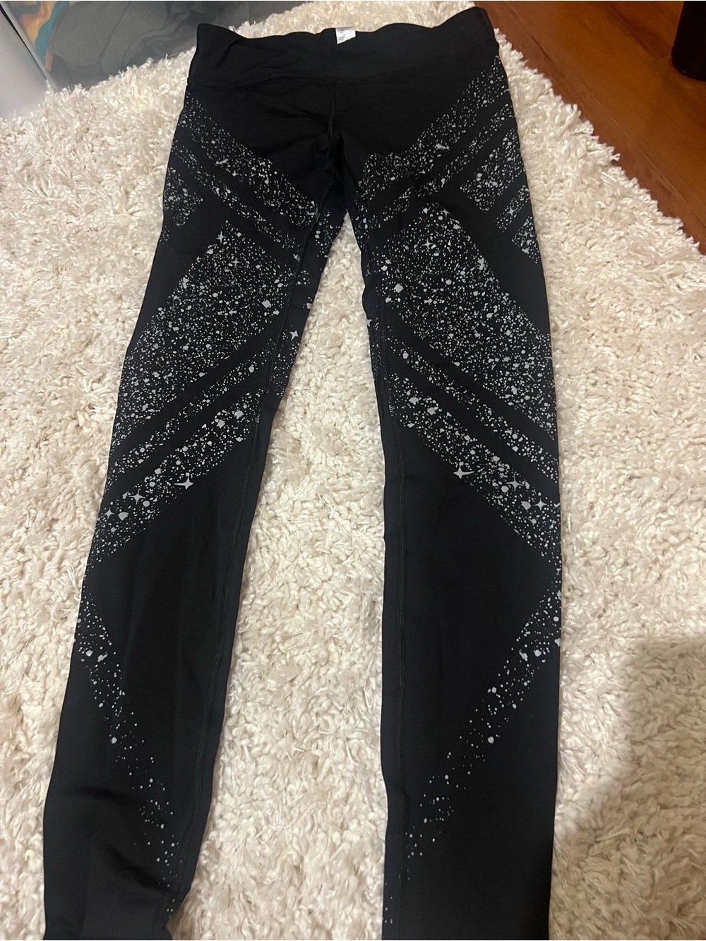 Ivivva Black Jeggings with White Speckle Print